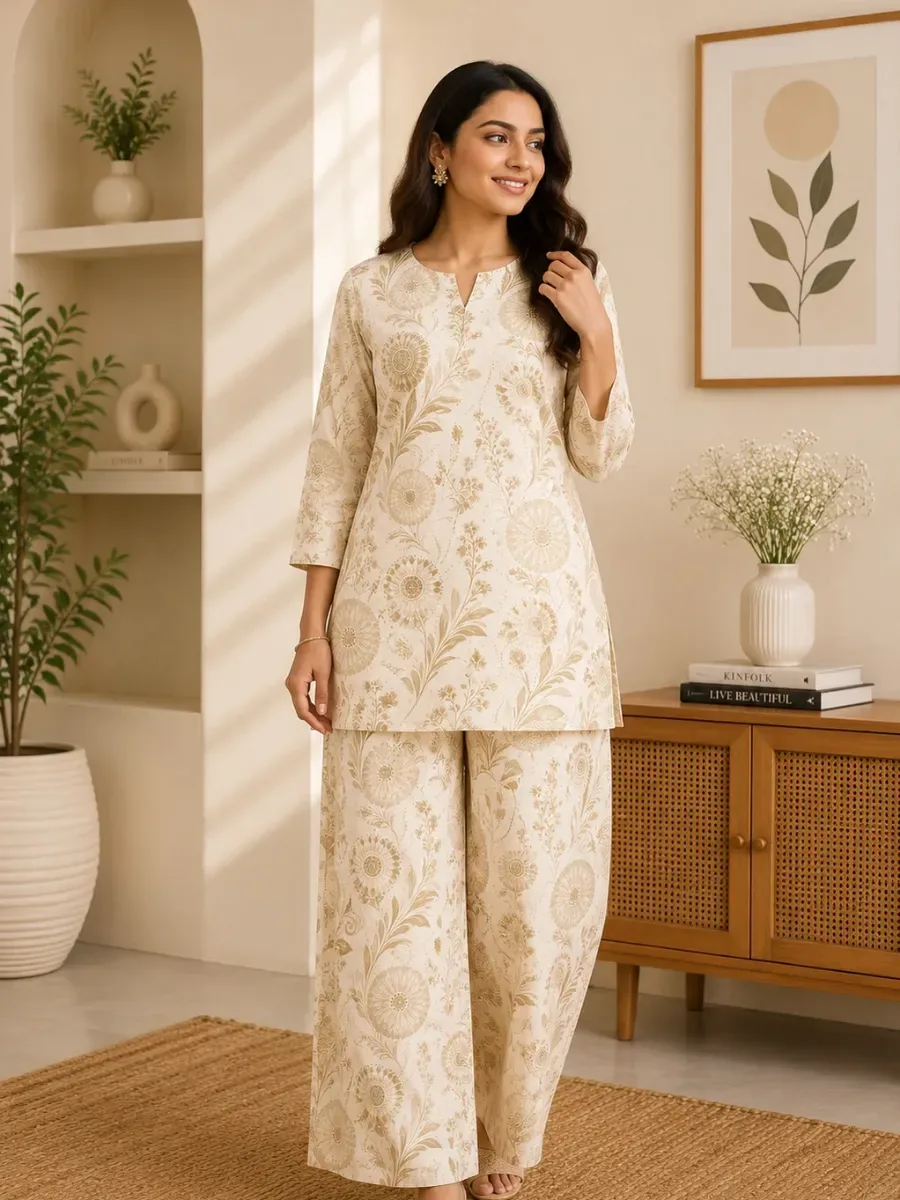 Ammy creation Top Palazzos Co-ords Set — Cotton Sarees from Nivara, a verified 6thLoom designer