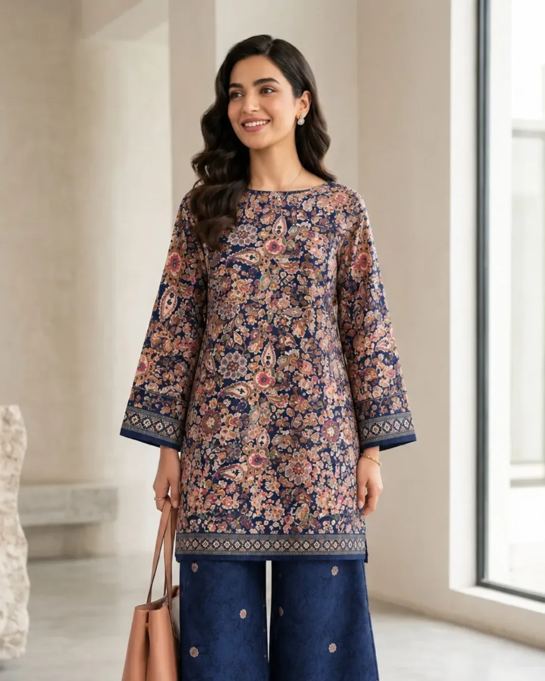 Tamanna Unstitched Cotton Blend Kurta & Churidar Material Printed — Churidars from Thread & Grace , a verified 6thLoom designer