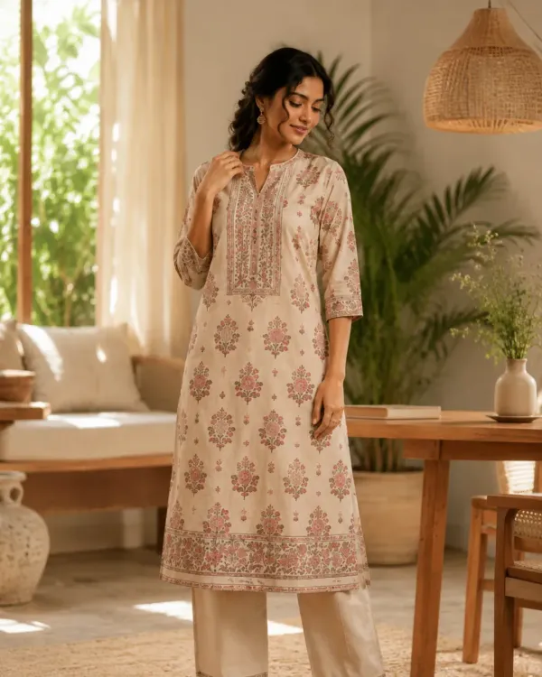Churthira Ivory Bloom Kurta Set