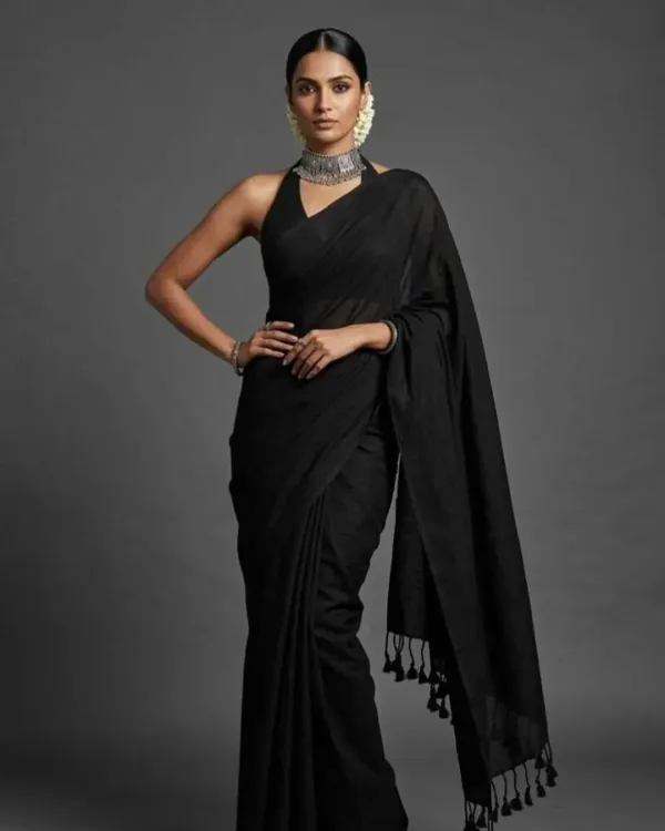Paramitaladiescorner Solid/Plain Handloom Handloom Pure Cotton Saree
