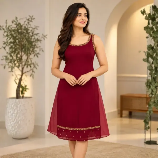 Sleeveless A-line kurti