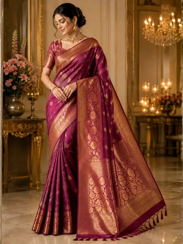 Royal Plum Silk Saree