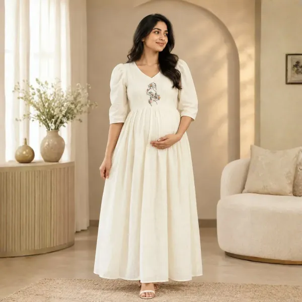 Premium kota maternity/feeding  wear with Handwork