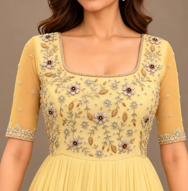 Double Shaded Handworked Gown