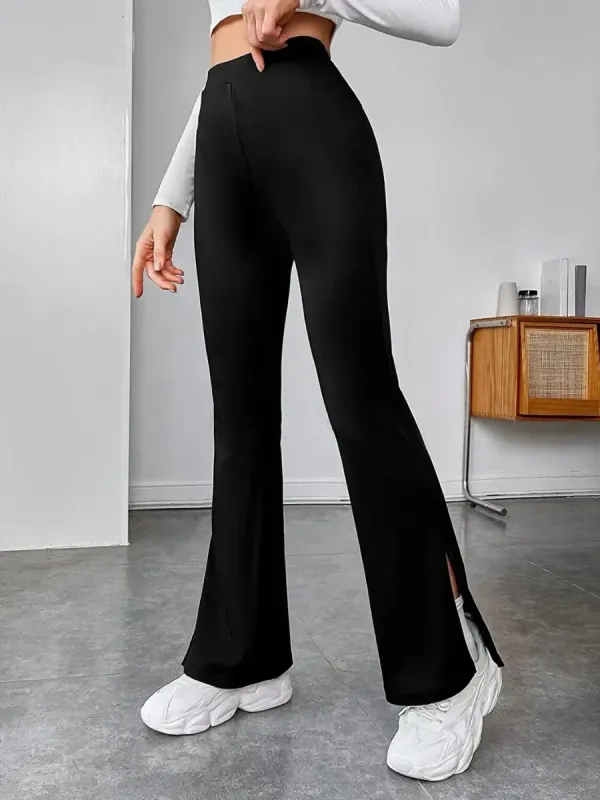 ALYNE Women Regular Fit Black Lycra Blend Trousers