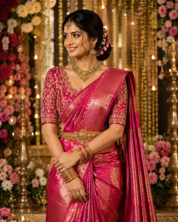 Royal Rani Pink Banarasi Silk Saree
