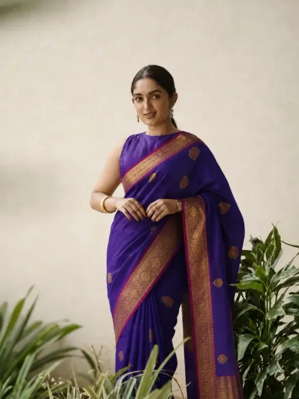 Violet with pink saree