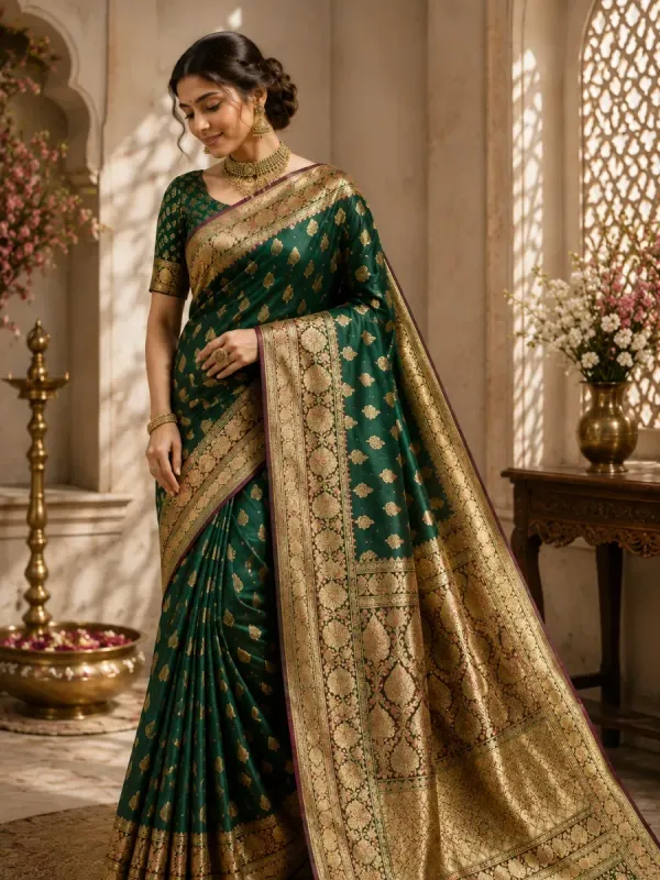 Emerald Heritage Banarasi Silk Saree